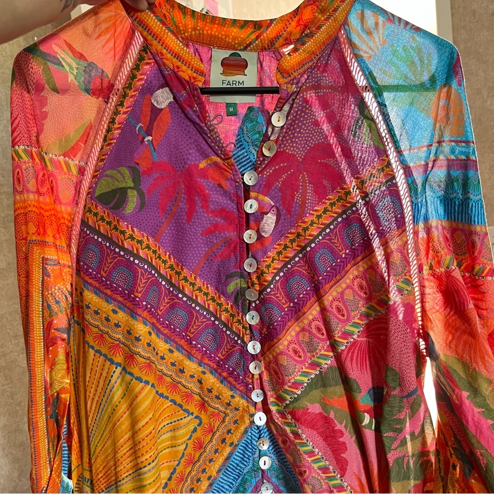 Vibrant Multicolor Button-Down Dress - image 8